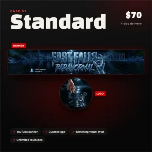 Standard horror branding package: YouTube banner and custom logo by NightCaseStudio, $70